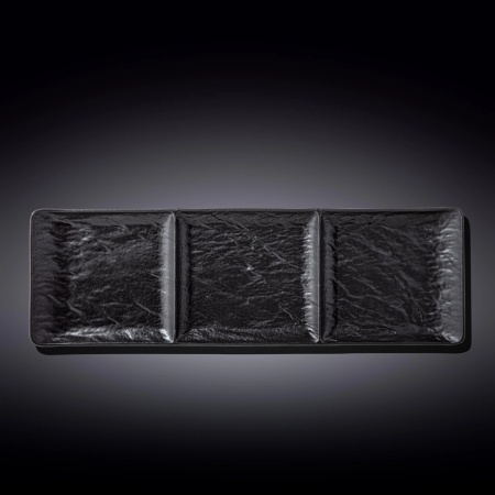 Platou rectangular portelan cu 3 compartimente Wilmax Slate Stone 40.5 x 13 cm