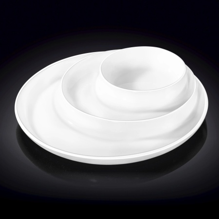 Platou rotund cu 3 compartimente portelan Wilmax Fine White 25.5 cm