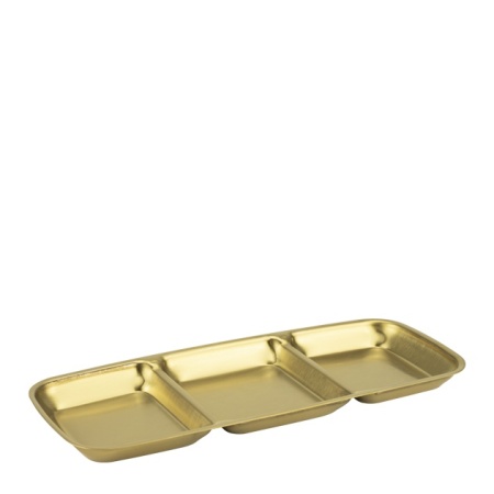 Platou inox cu 3 compartimente Charm Gold 22.5 x 9 cm