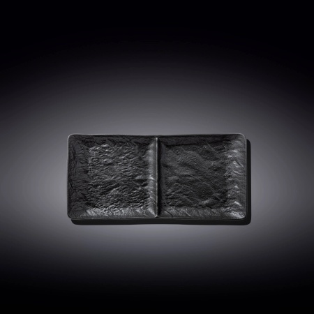 Platou rectangular portelan cu 2 compartimente Wilmax Slate Stone 27 x 13 cm