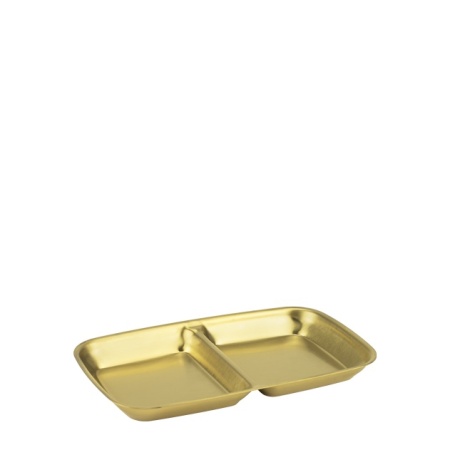 Platou inox cu 2 compartimente Charm Gold 15.5 x 9 cm