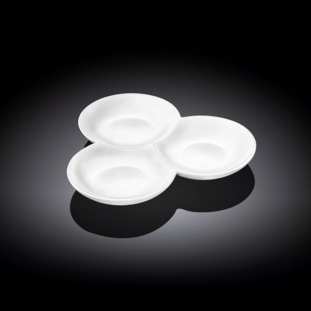 Platou servire cu 3 compartimente portelan Wilmax Fine White 18 cm 992614