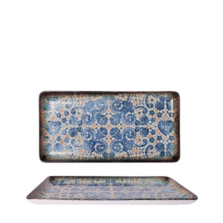 Platou rectangular portelan Rinart Valencia Blue 34 x 15 cm