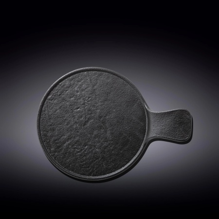 Platou rotund cu maner portelan Wilmax Slate Stone 30.5 x 21.5 cm
