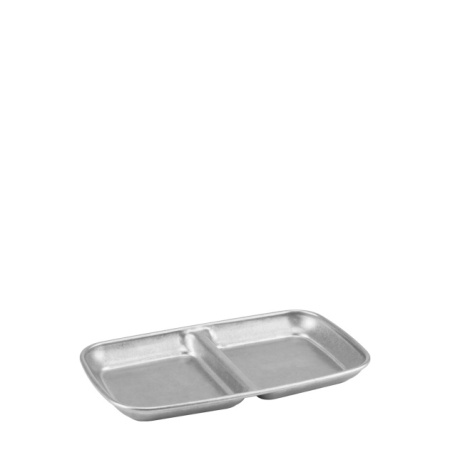 Platou cu 2 compartimente inox Vintage Silver 15.5 x 9 cm