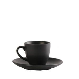 Ceasca + farfurie cafea Morgan Matte Black 90 ml - OW2049K6