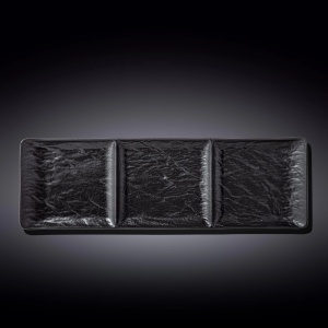 Platou rectangular cu 3 compartimente Slate Stone 40.5 x 13 cm - 661136