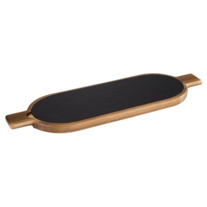 Platou servire lemn cu ardezia 50 x 15 x (H) 2 cm - 812