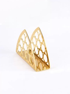 Suport servetele triunghi Gold 13 x 9 cm - 12891