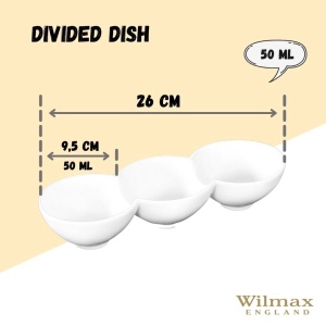 Bol cu 3 compartimente portelan Wilmax Fine White 26 x 9.5 cm - Img 3