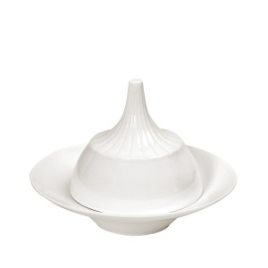 Farfurie adanca cu capac Cloche portelan Siders 18 cm