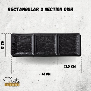 Platou rectangular cu 3 compartimente Slate Stone 40.5 x 13 cm - 661136 - Img 2