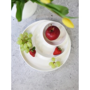 Platou rotund cu 3 compartimente Fine White 25.5 cm - 992691 - Img 2