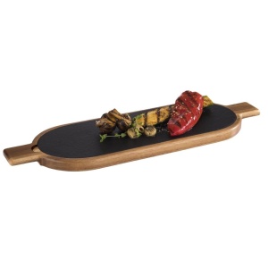 Platou servire lemn cu ardezia 50 x 15 x (H) 2 cm - 812 - Img 2