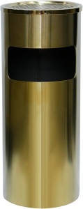 Scrumiera exterioara cu cos gunoi Gold 25 x h60 cm