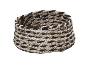 Cos paine rotund Jute bej / negru 18 cm