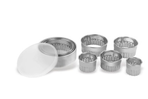 Forma inox pentru patiserie , rotund canelat , Pujadas 8 buc