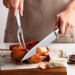 Furculita inox pentru carne cu 3 dinti 47 cm - Img 2