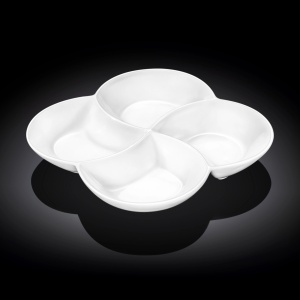 Platou patrat cu 4 compartimente Fine White 22 x 22 cm - 992649