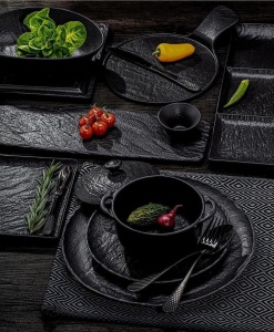 Platou rectangular cu 3 compartimente Slate Stone 40.5 x 13 cm - 661136 - Img 3