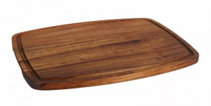Platou servire lemn cu canelura 37 x 27 x (H)1.5 cm