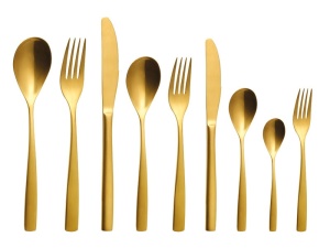 Set tacamuri inox BCN Satin Gold 24 piese - 6324 - Img 7