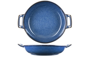Vas cuptor cu 2 mânere portelan Cosy&Trendy Narwal Blue 20.4 x 24.8 x h 5 cm