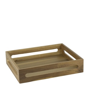 Cutie lemn rectangulara GN 1 / 2 Alas 32,5 x 26,5 x H 7 cm - 52117