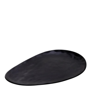Platou oval melamina Wavy Black 40 x 28 cm - MLB3211K18