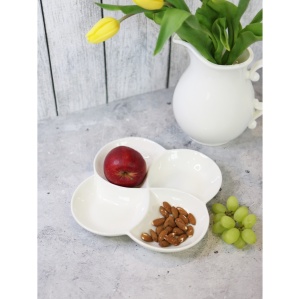 Platou patrat cu 4 compartimente Fine White 22 x 22 cm - 992649 - Img 2