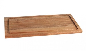 Platou servire lemn cu canelura 40 x 20 x (H)1.5 cm