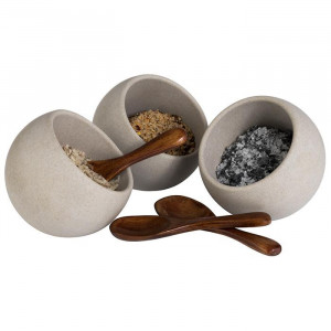 Set servire gri melamina Moon 6 piese