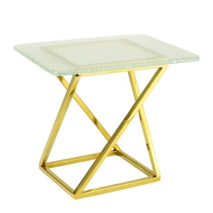 Stand bufet cu platou sticla Nyx Gold 15 x 18 xH 23 cm