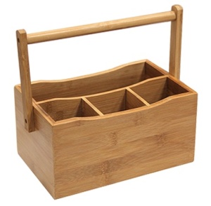 Suport lemn cu 4 compartimente 25 x 16 x H 24 cm - 16165