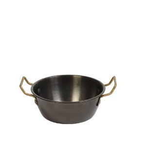 Vas servire cu manere rotund Snow Black 13 cm FEV410