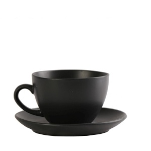 Ceasca + farfurie ceai Morgan Matte Black 400 ml - OW2051K6