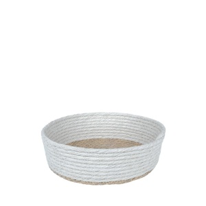 Cos paine rotund Rattan alb 18 cm - FEX105