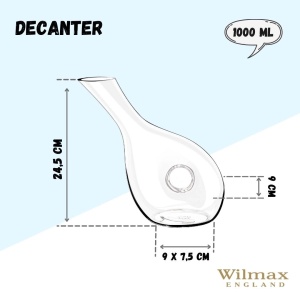 Decantor sticla Wilmax England 1000 ml 888341 - Img 4