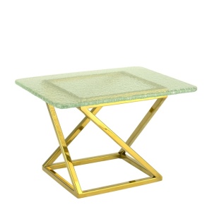 Stand bufet cu platou sticla Nyx Gold 15 x 18 x H 17 cm