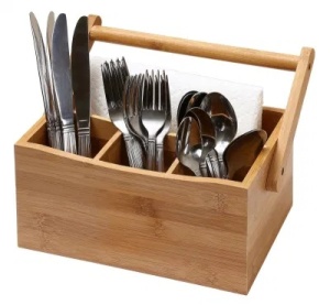 Suport lemn cu 4 compartimente 25 x 16 x H 24 cm - 16165 - Img 2