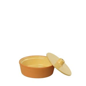 Vas cuptor cu capac Terracotta orange / galben 15 cm