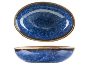 Vas cuptor oval portelan Cosy&Trendy Narwal Blue 9.2 x 6 x h 2 cm