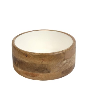 Bol rotund Mango Brown/White 24.5 x H 11 cm AKB111