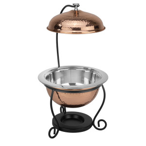 Chafing dish rotund Charm inox cu finisaj cupru 3 litri - Img 2