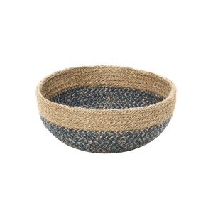 Cos paine rotund Jute bej / albastru 20 cm