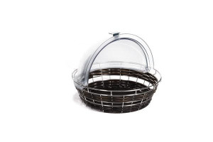 Cos rotund paine cu capac negru Economic 40 cm