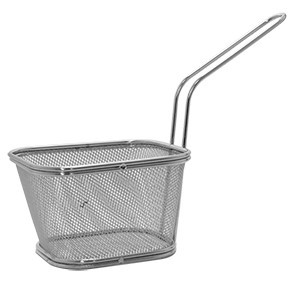 Cos servire rectangular Silver h 8 cm