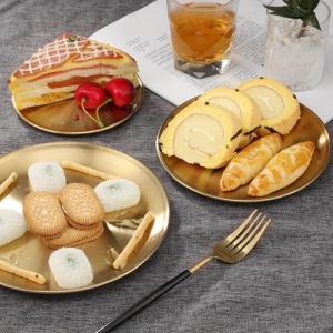 Farfurie desert inox Charm Gold 20 cm - Img 2