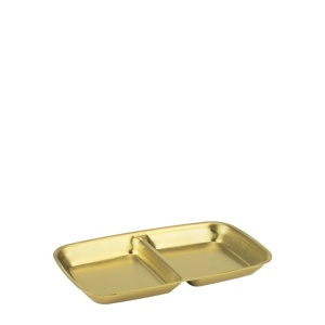 Platou inox cu 2 compartimente Charm Gold 15.5 x 9 cm