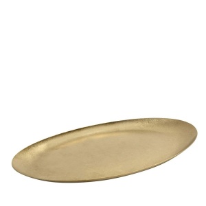 Platou oval inox Snow Gold 22 x 12 cm - FEV221